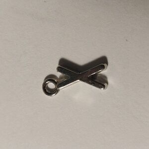 Silver letter X charm necklace